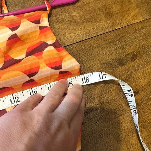 Urban Outfitters Mallory Orange Groovy Print Mini Dress NWT Size Small Festival - Picture 8 of 12